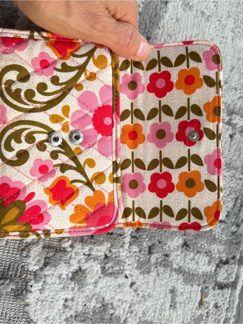 Vera Bradley Pink Floral Quilted Card Holder Wallet
